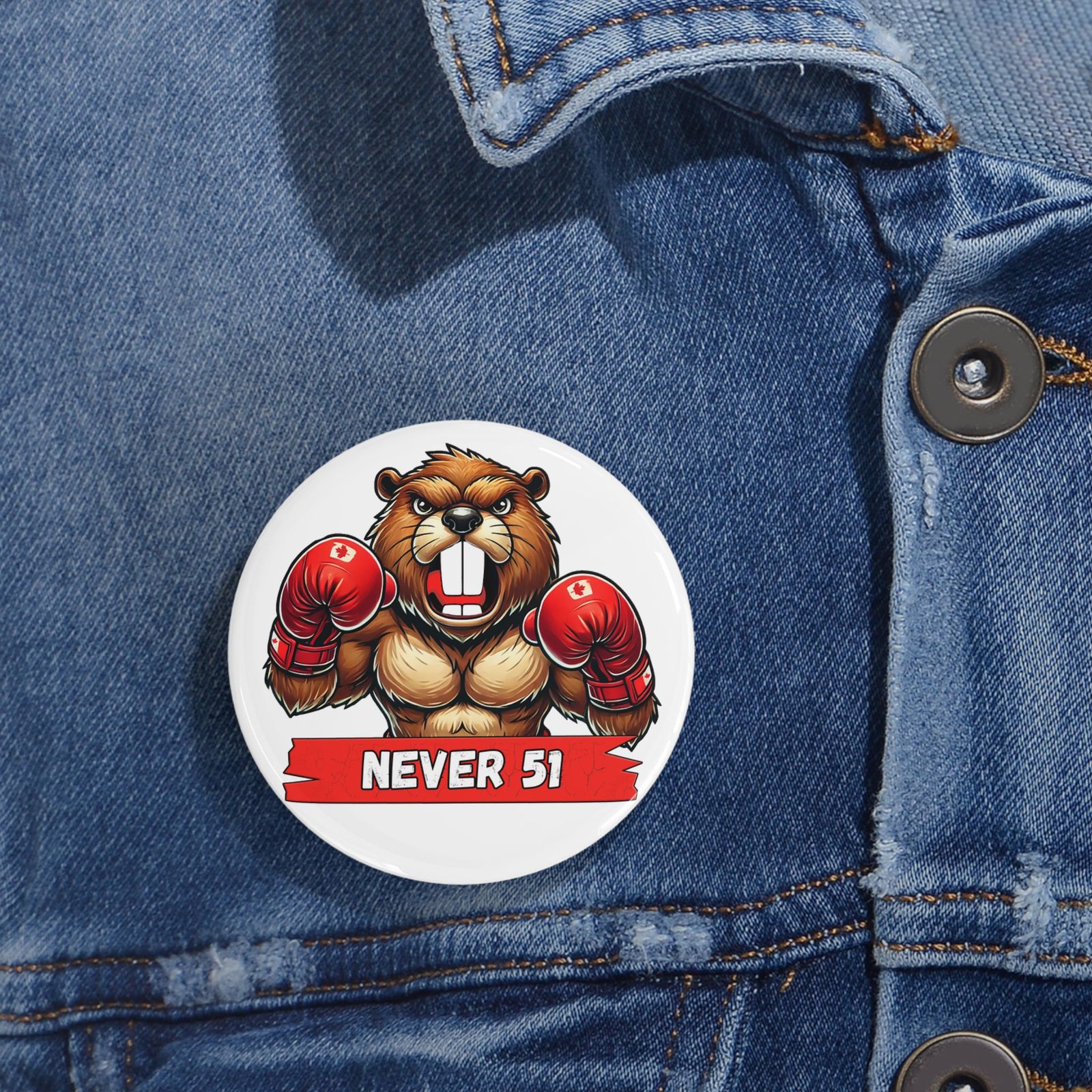 NEVER 51 π¨π¦π₯ Bold Beaver Boxing Pin π§·π¦« - Image 4