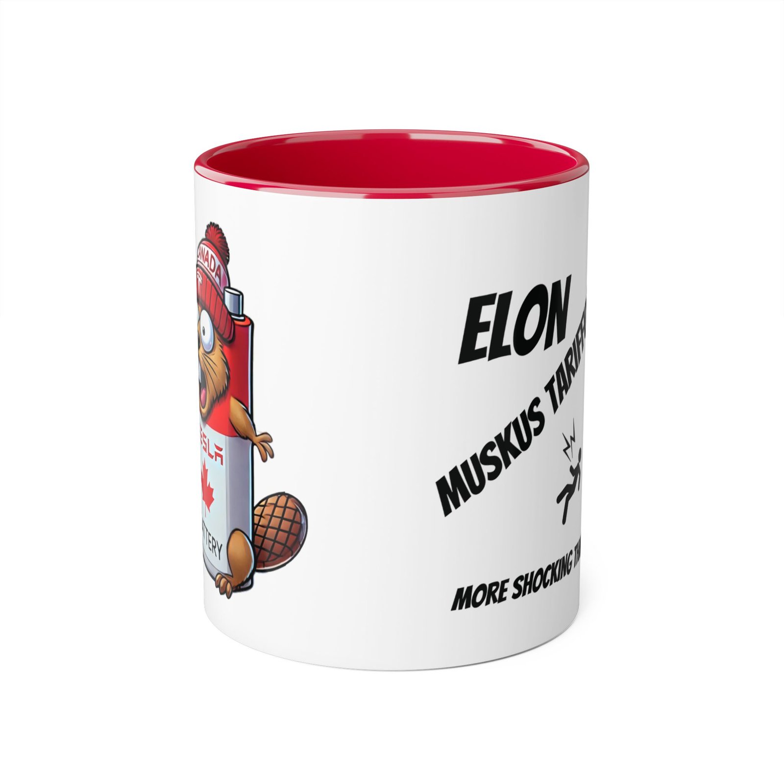 Tesla Beaver Battery - Funny Canadian Accent Mug 🇨🇦⚡️ - Image 2