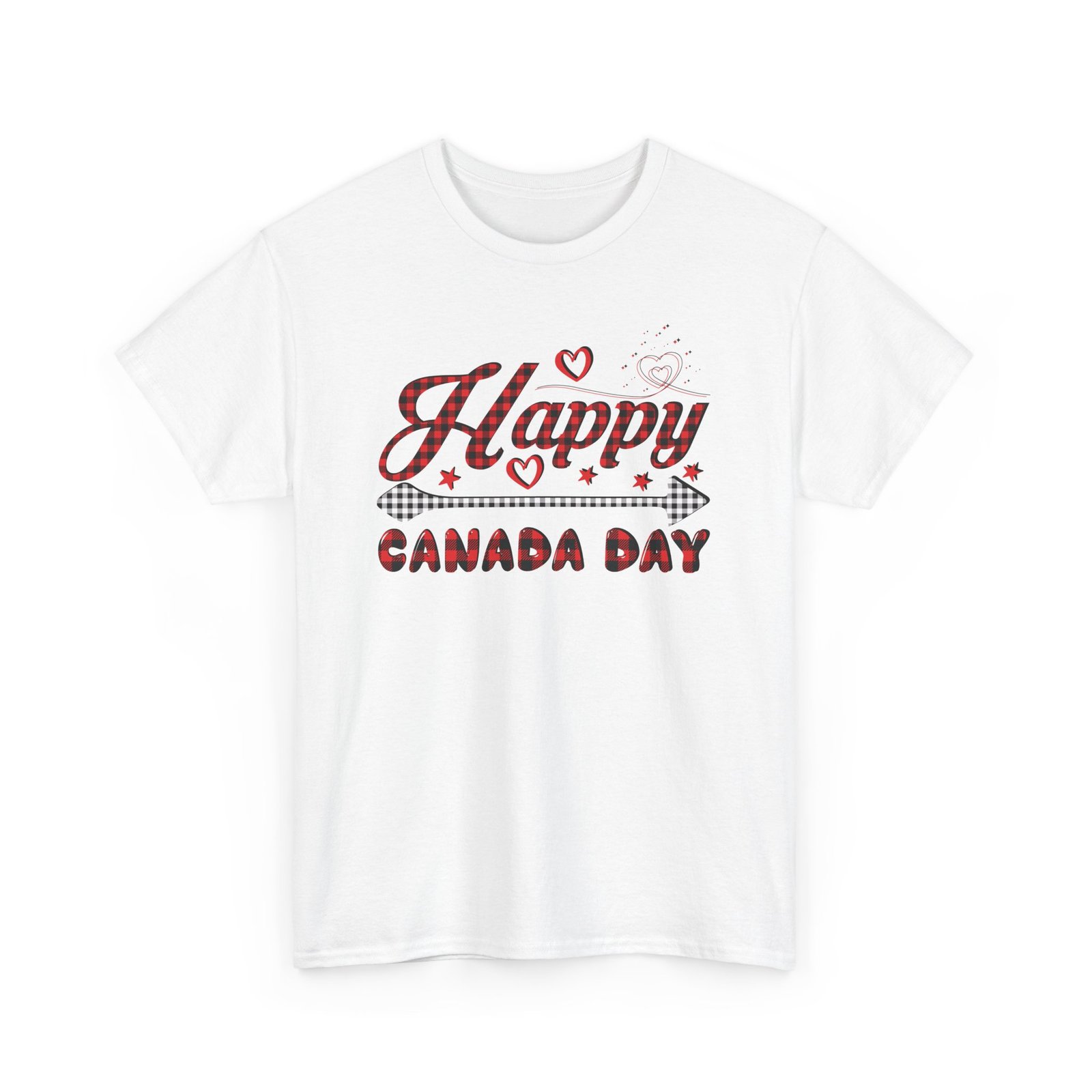 Happy Canada Day T-Shirt with Red Plaid Design ๐จ๐ฆโค๏ธ - Image 2