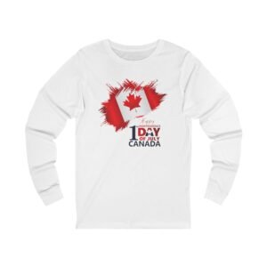 Canada Day Long Sleeve Tee with Painted Flag & 1st of July Design 🇨🇦🎨
