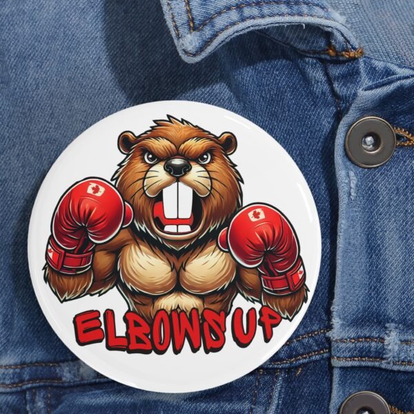🥊 Elbows Up Boxing Beaver Pin – Canadian Toughness Badge 🦫 - Image 2
