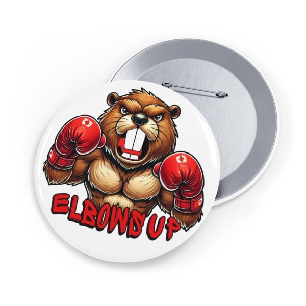 🥊 Elbows Up Boxing Beaver Pin – Canadian Toughness Badge 🦫