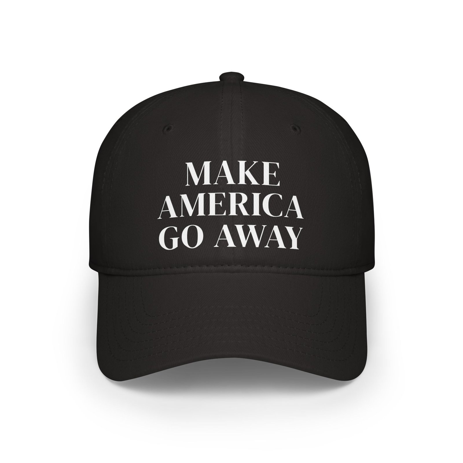 Anti-Establishment Political Satire Cap | Make America Go Away Cap | Funny Low-Profile Baseball Cap for Rebels & Free Thinkers