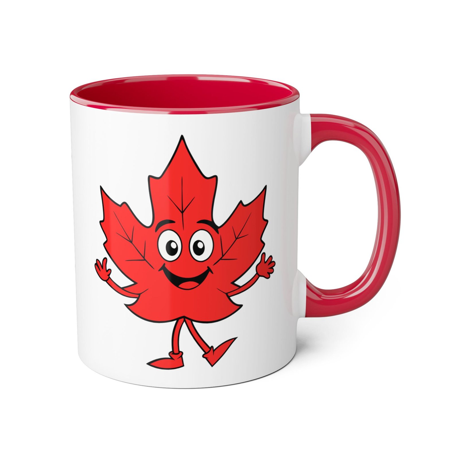Canada Day Mug with Happy Maple Leaf Cartoon ๐จ๐ฆโ