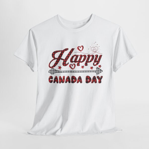 Happy Canada Day T-Shirt with Red Plaid Design 🇨🇦❤️