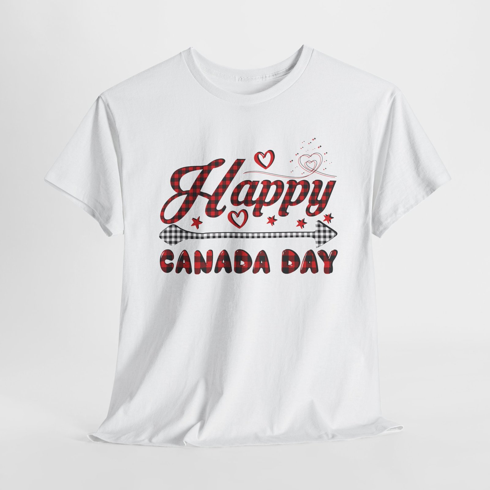 Happy Canada Day T-Shirt with Red Plaid Design ๐จ๐ฆโค๏ธ