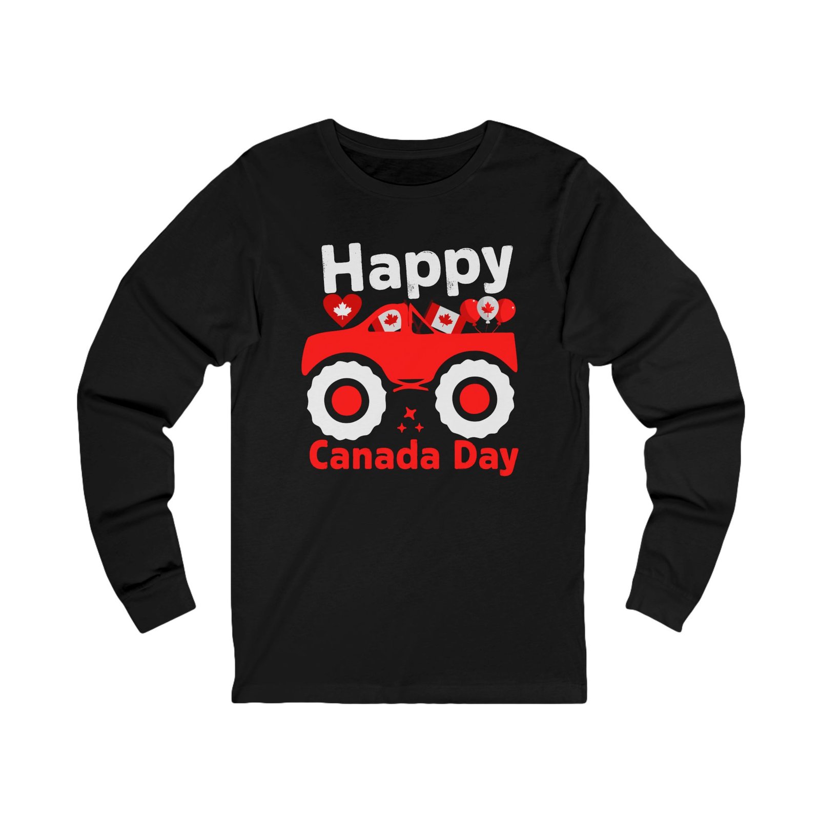 Happy Canada Day Long Sleeve Tee with Red Monster Truck ๐จ๐ฆ๐