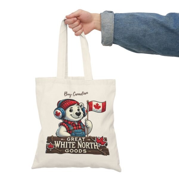 🍁 Great White North Goods Tote Bag | Buy Canadian 🇨🇦 | Double-Sided Eco Tote 🐻‍❄️ - Image 3