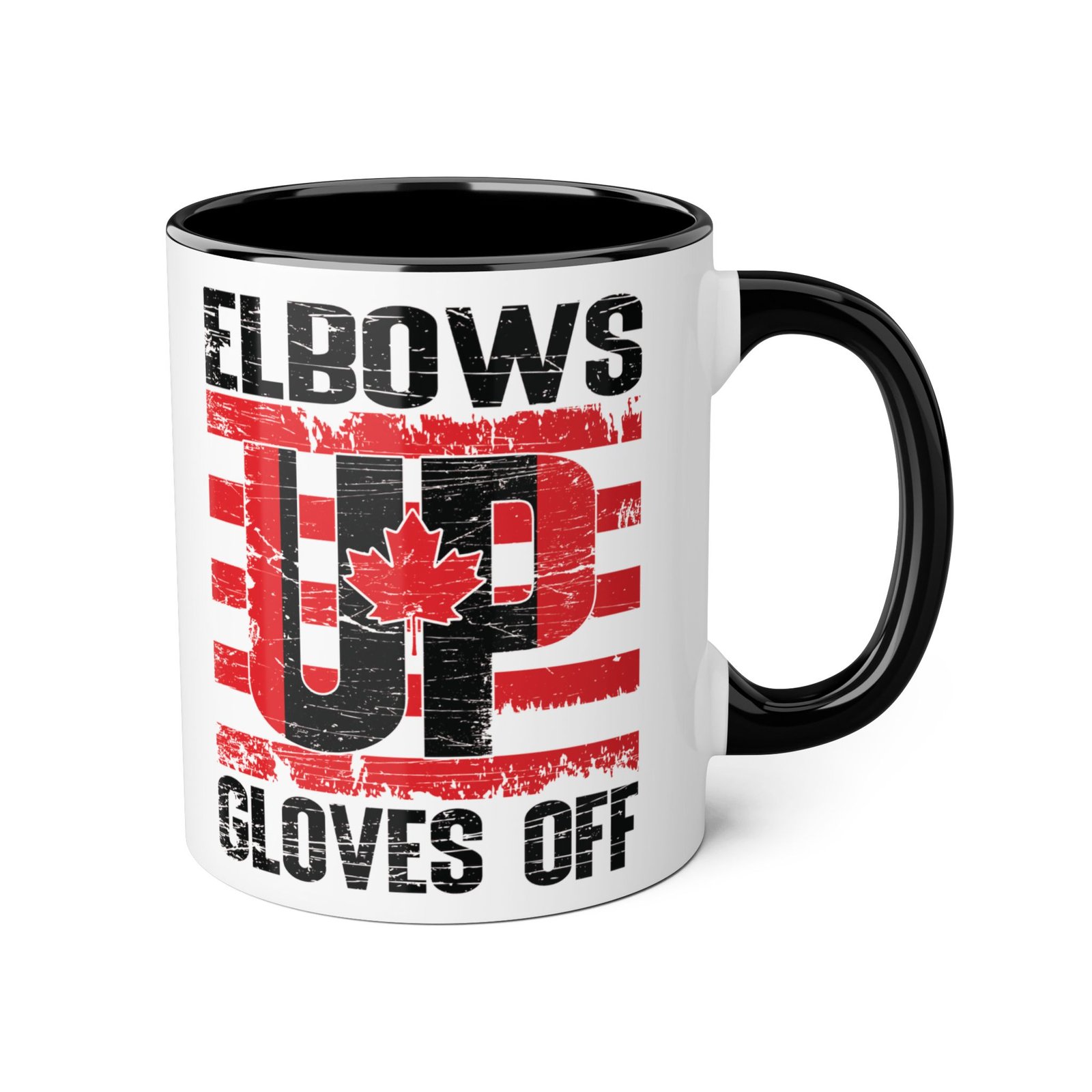 Elbows Up Gloves Off β Canada Rebel Accent Mug ππ₯π¨π¦ - Image 5