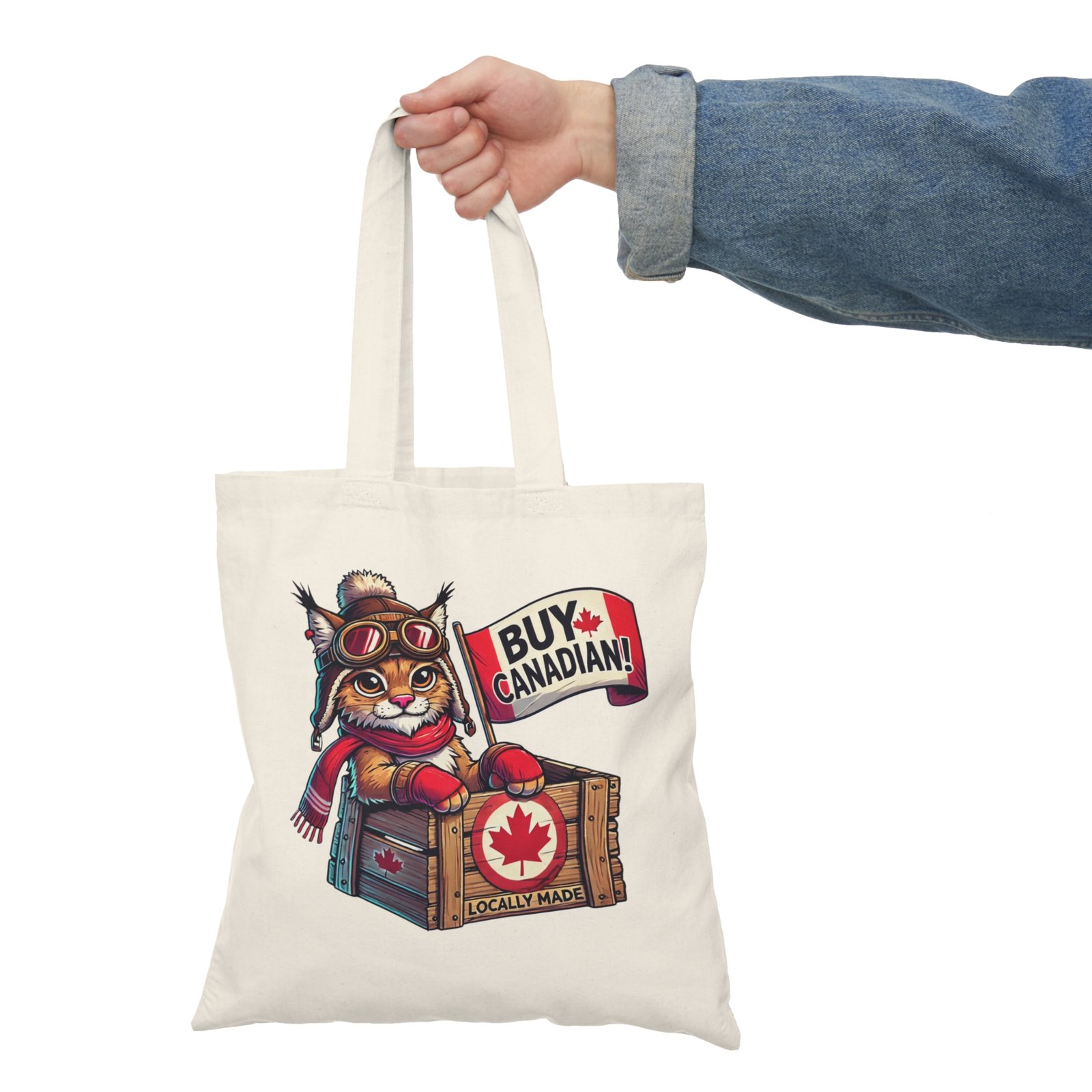 π¨π¦ Buy Canadian Lynx Tote Bag | Support Local πΎ | Eco-Friendly Canvas - Image 3