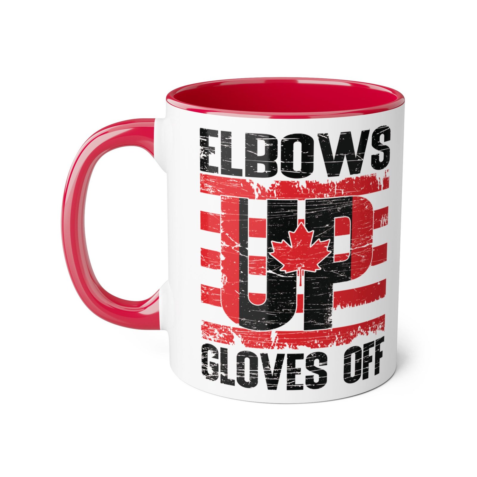 Elbows Up Gloves Off β Canada Rebel Accent Mug ππ₯π¨π¦ - Image 3