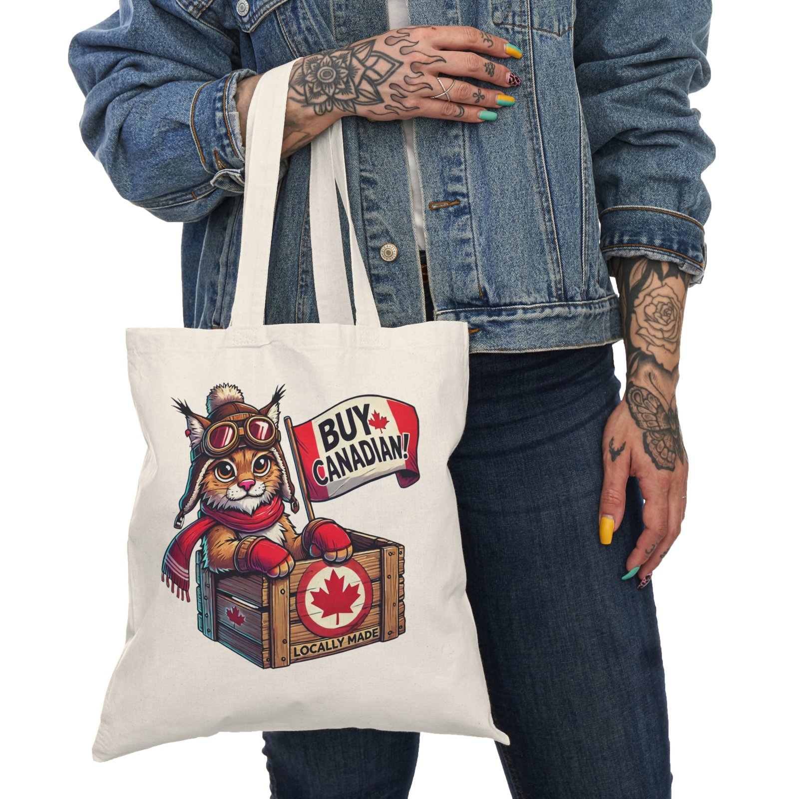 π¨π¦ Buy Canadian Lynx Tote Bag | Support Local πΎ | Eco-Friendly Canvas - Image 2