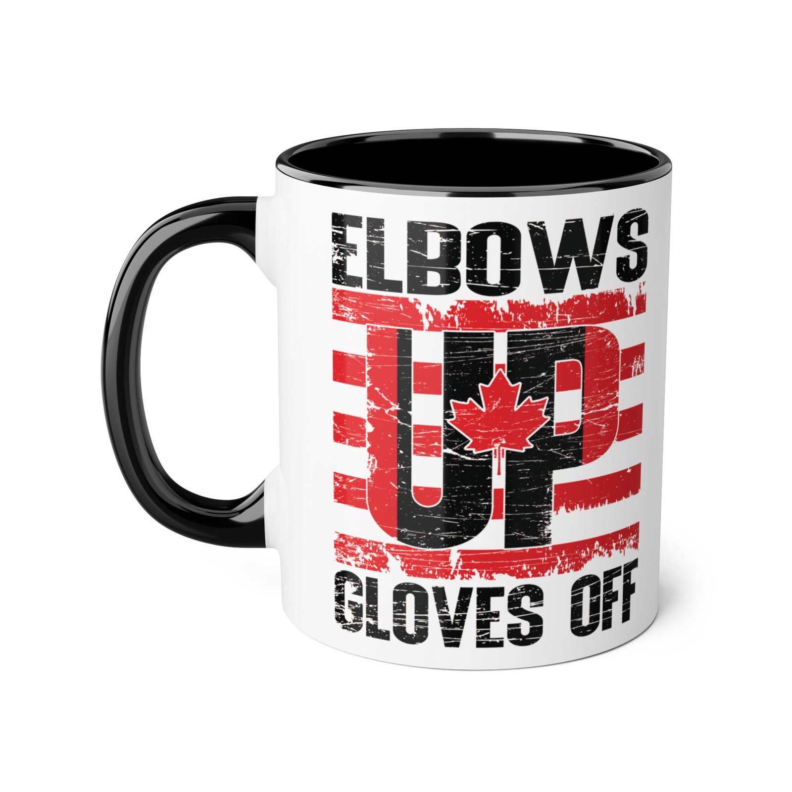 Elbows Up Gloves Off β Canada Rebel Accent Mug ππ₯π¨π¦ - Image 7