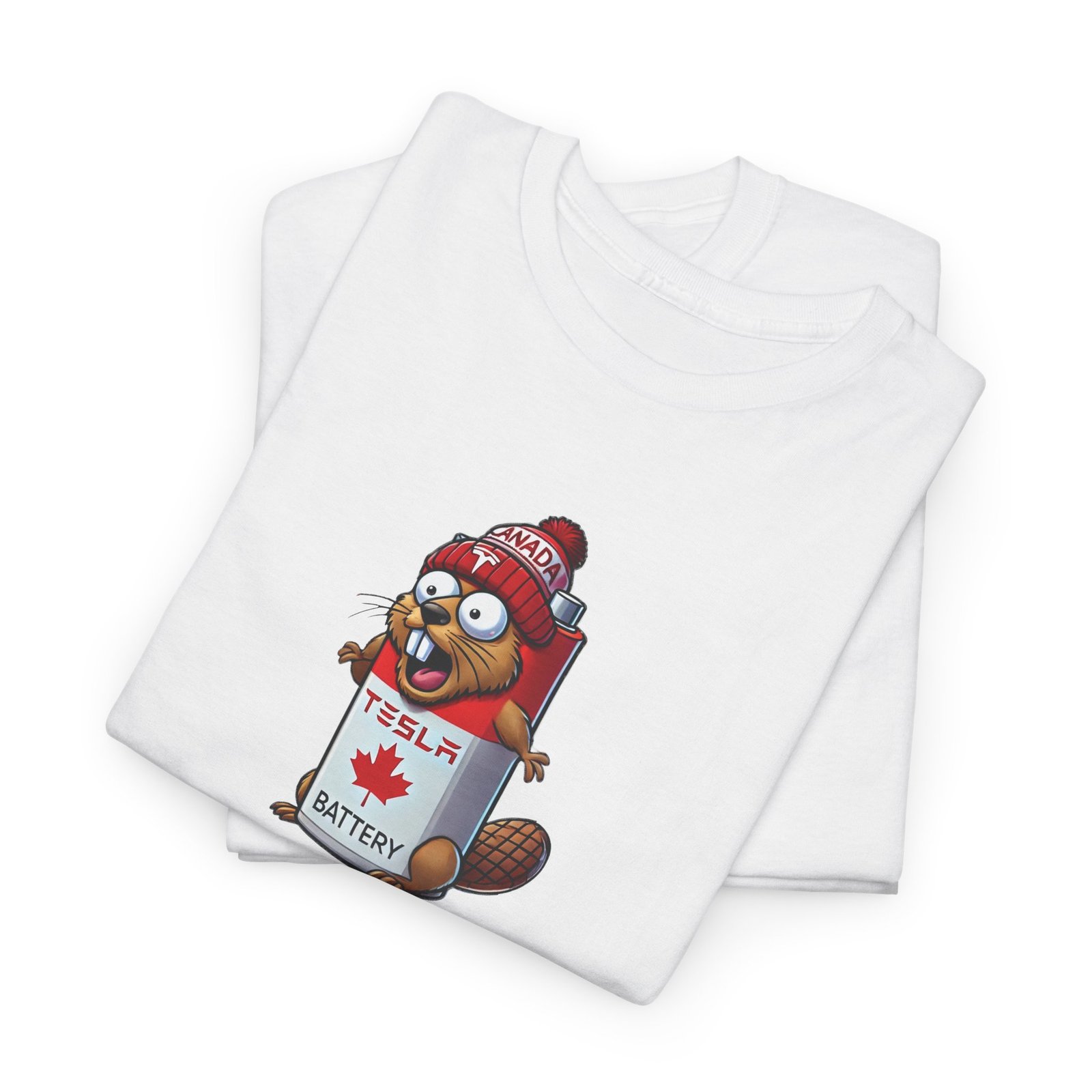 Elon Musk Tariffs Parody T-Shirt. More Shocking Than a Tesla Battery. Funny Canadian Tee - Image 2
