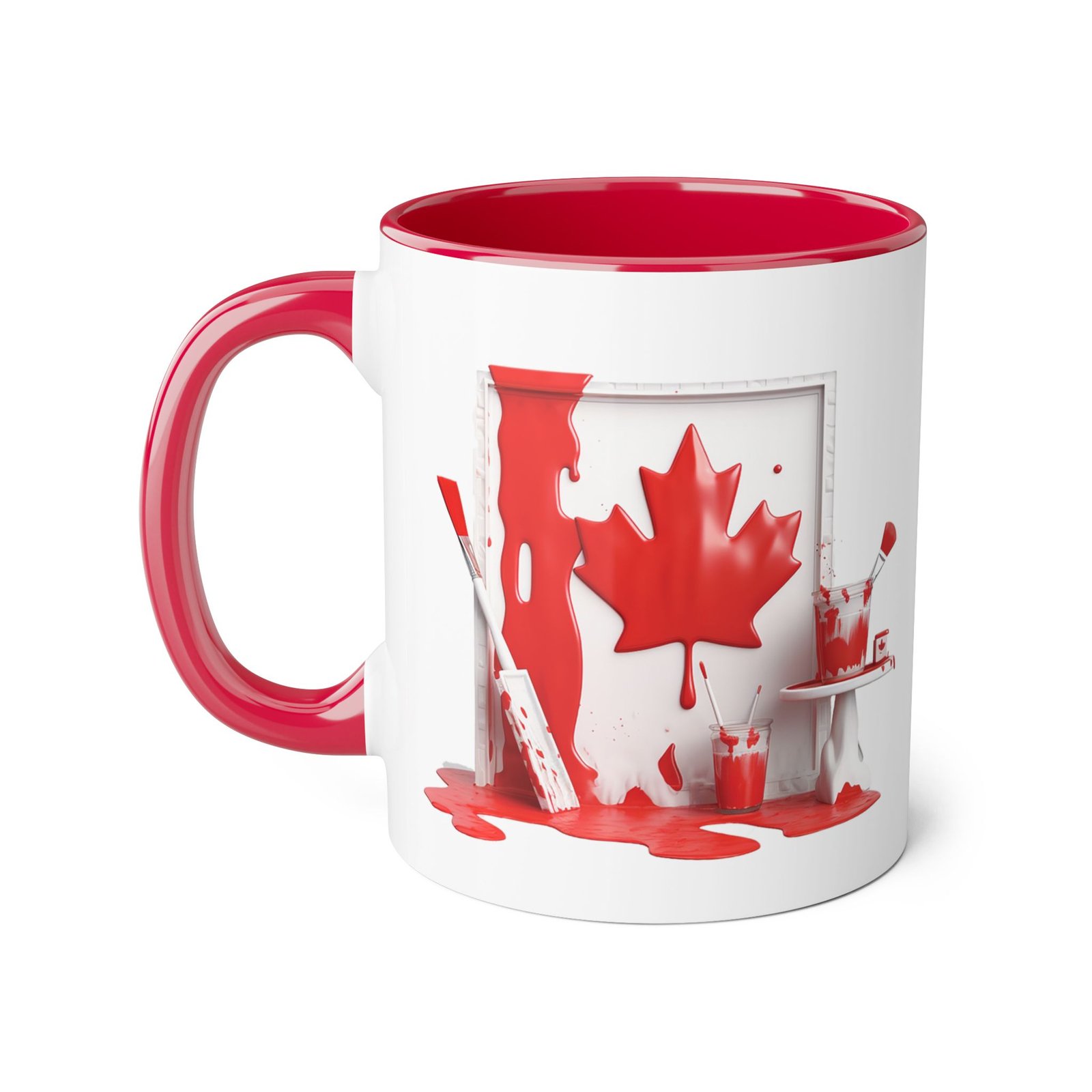 Canada Day Mug with Painted Maple Leaf & Brush Art ๐จ๐ฆ๐จ - Image 3