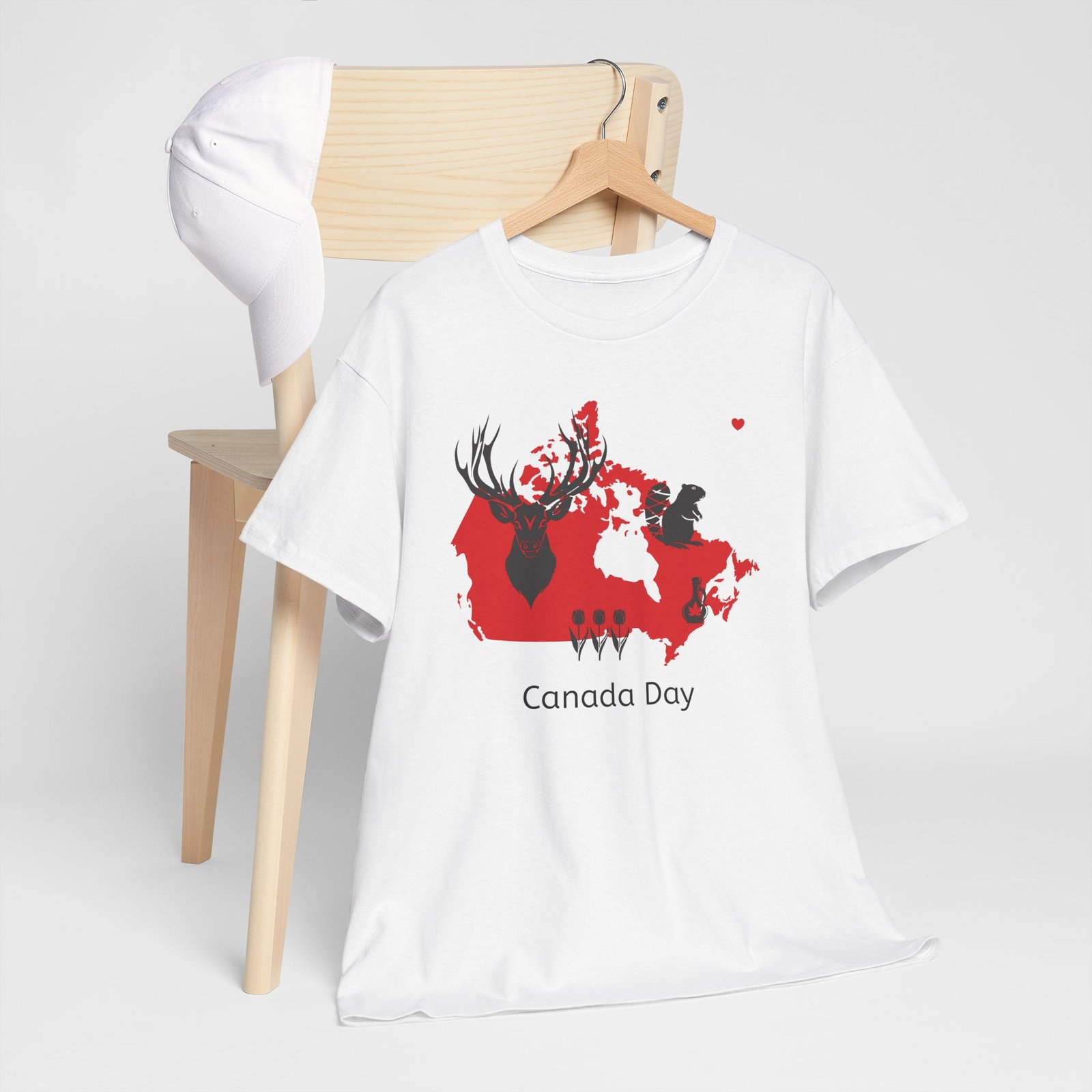 Canada Day T-Shirt with Red Map and Wildlife Icons đ¨đĻđĻ - Image 4