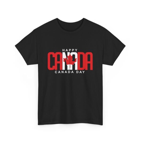Happy Canada Day T-Shirt with Bold Red & White Print 🇨🇦🖤 - Image 2