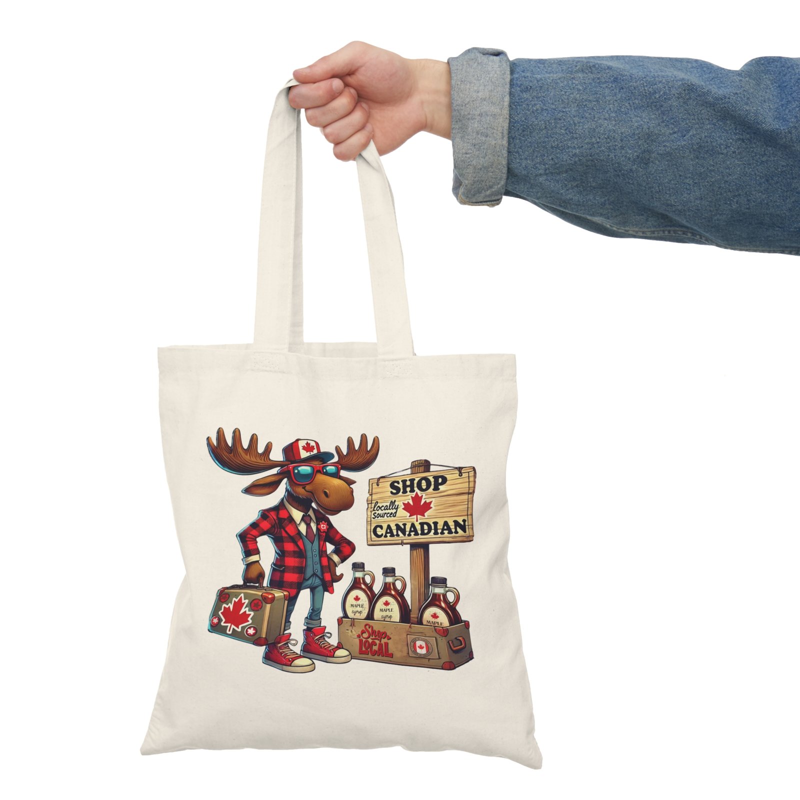 ๐ Shop Canadian Moose Tote Bag ๐ | Double-Sided Print ๐จ๐ฆ Eco-Friendly - Image 3