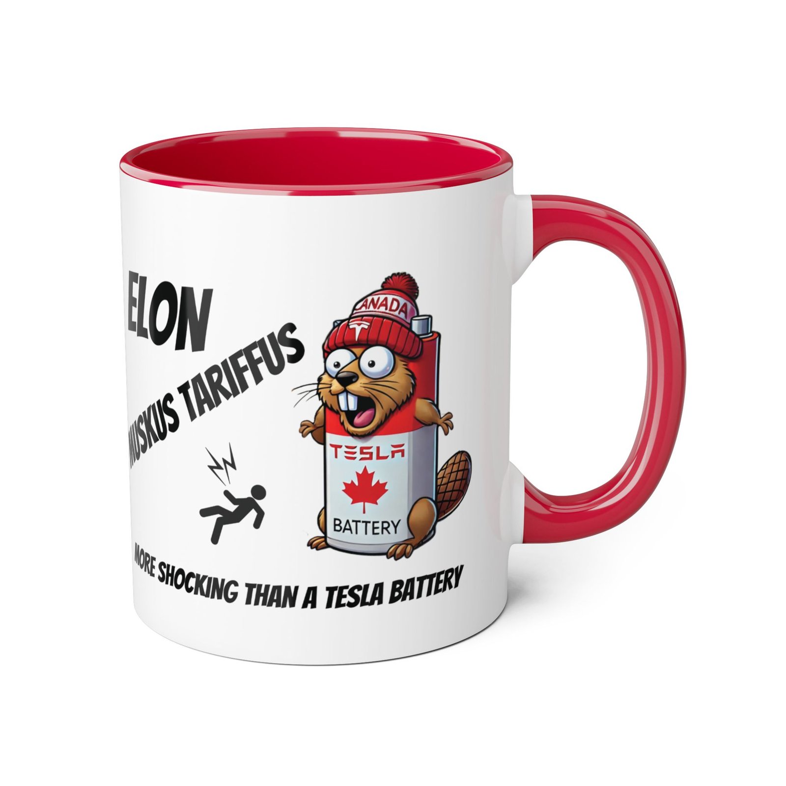 Tesla Beaver Battery - Funny Canadian Accent Mug 🇨🇦⚡️