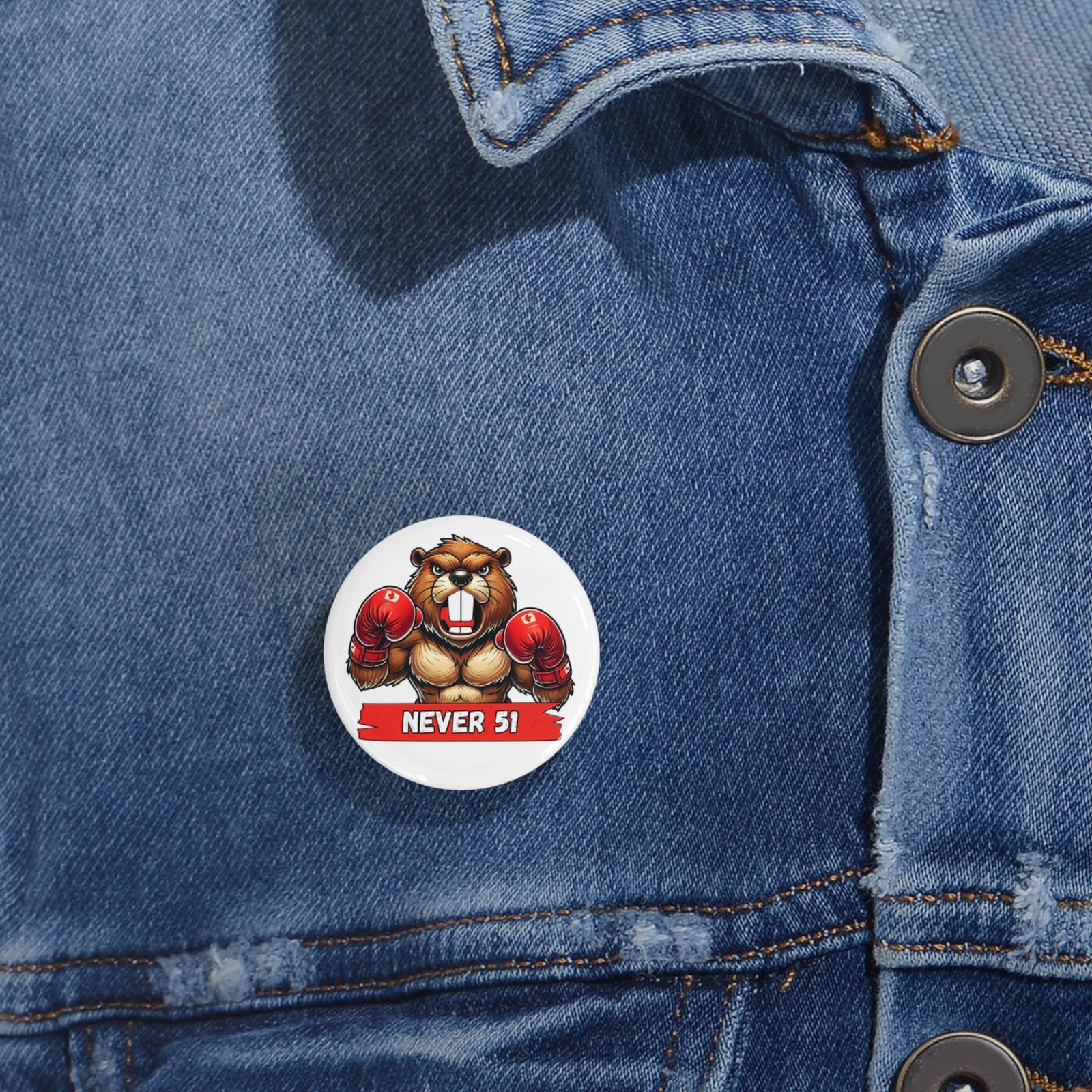 NEVER 51 π¨π¦π₯ Bold Beaver Boxing Pin π§·π¦« - Image 8