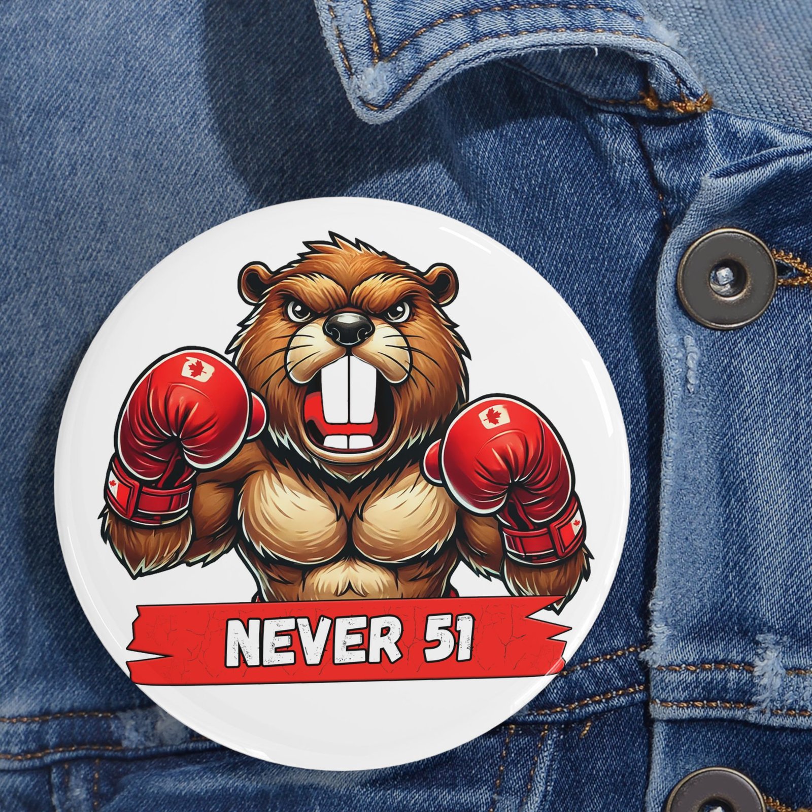 NEVER 51 π¨π¦π₯ Bold Beaver Boxing Pin π§·π¦« - Image 2