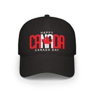 Happy Canada Day Baseball Cap with Bold Red Lettering 🇨🇦🧢