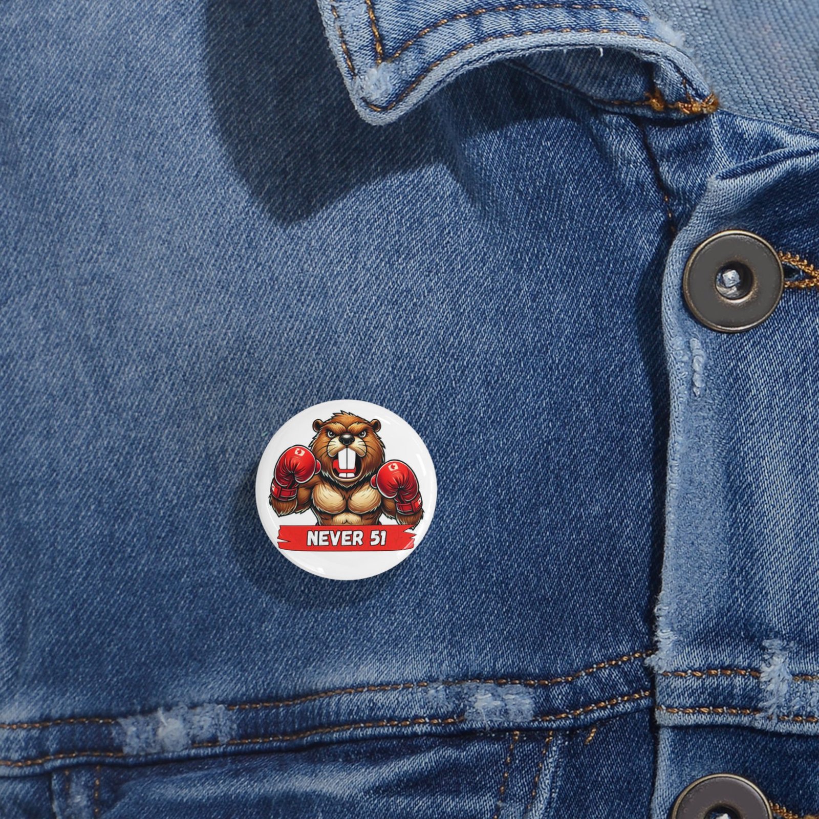 NEVER 51 π¨π¦π₯ Bold Beaver Boxing Pin π§·π¦« - Image 6