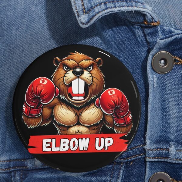 🥊 Elbows Up Boxing Beaver Pin – Canadian Toughness Badge 🦫 - Image 2