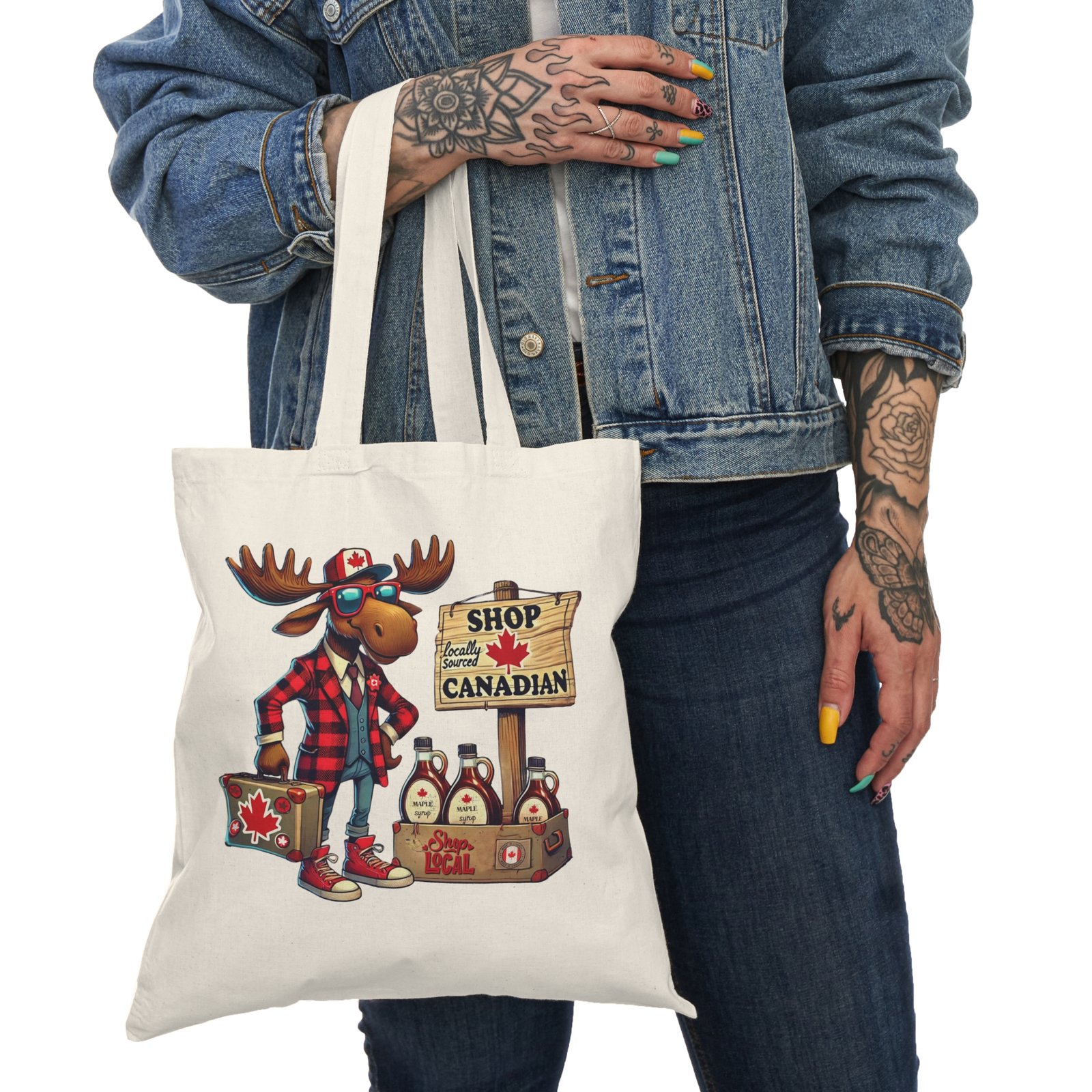 ๐ Shop Canadian Moose Tote Bag ๐ | Double-Sided Print ๐จ๐ฆ Eco-Friendly - Image 2