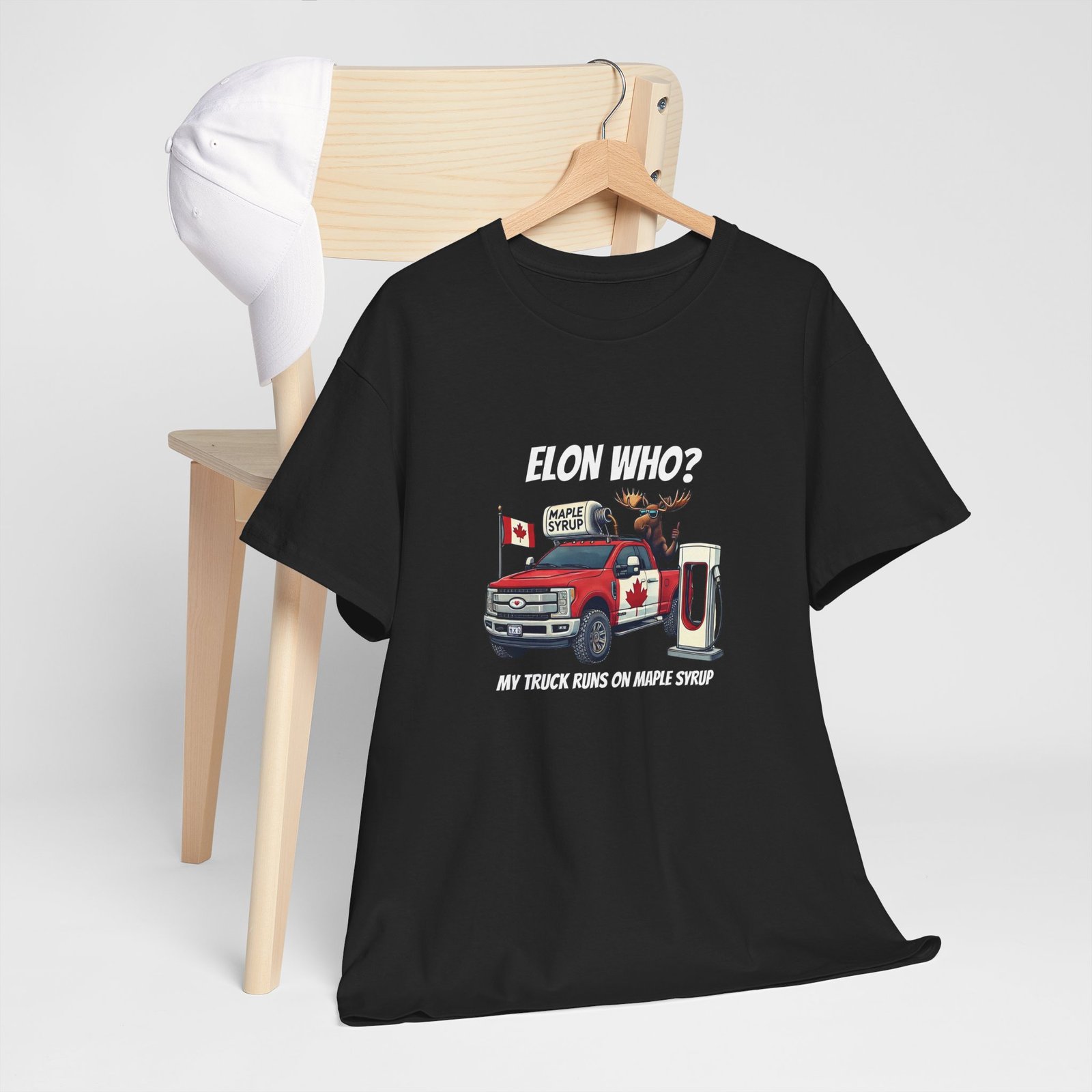 Elon Who? Funny Canadian Maple Syrup Truck Tee, Gift for Maple Lovers - Image 8