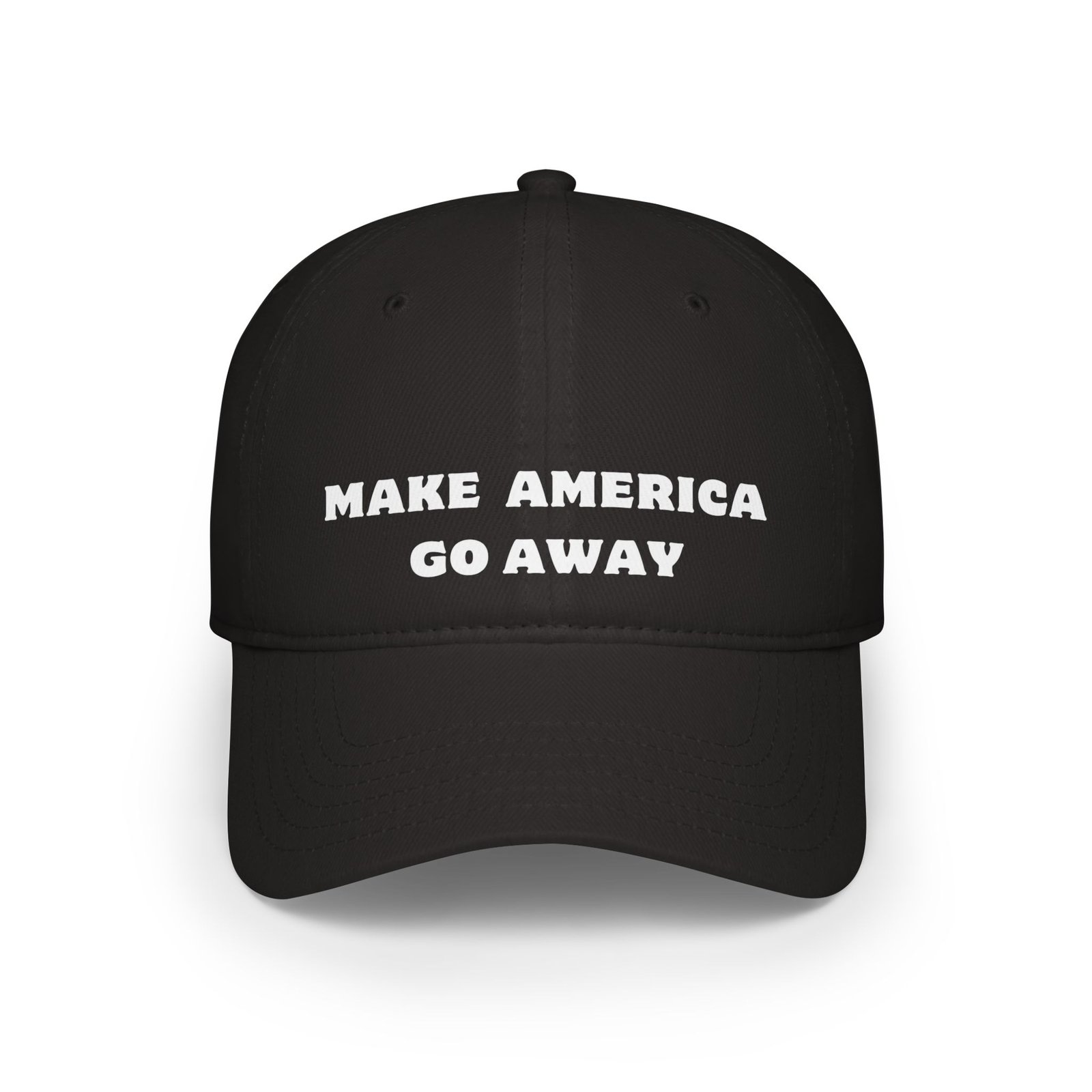 Anti-Establishment Political Satire Cap | Make America Go Away Hat | Funny Low-Profile Baseball Cap